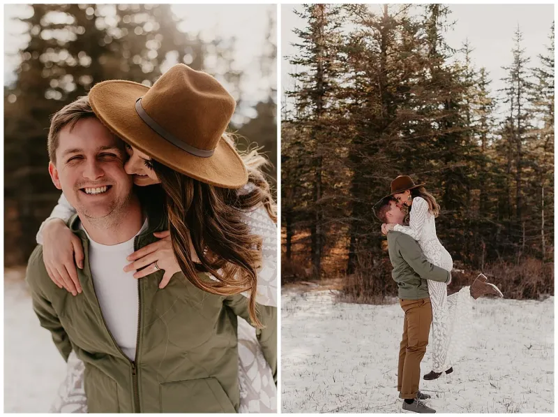 engagement photo dress winter