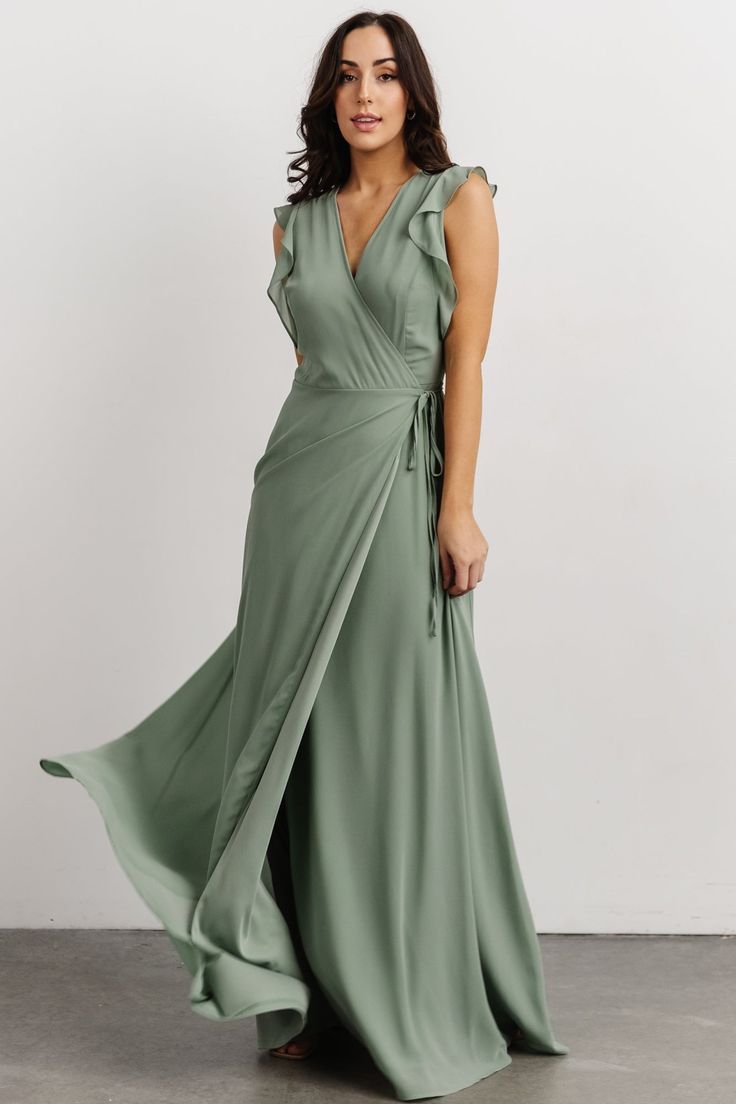 fall wedding guest dresses sage green
