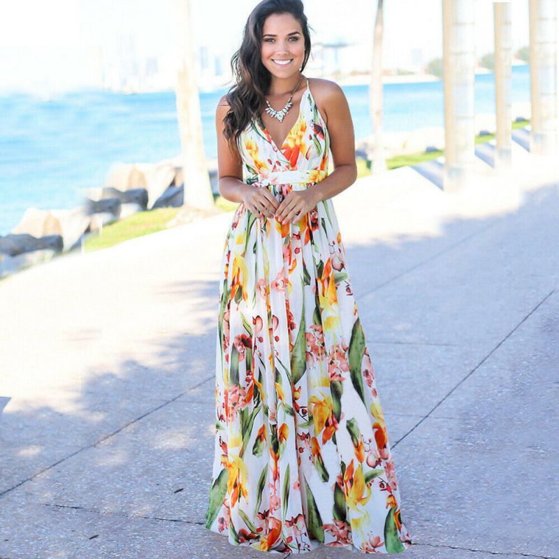 floral boho maxi dress festival