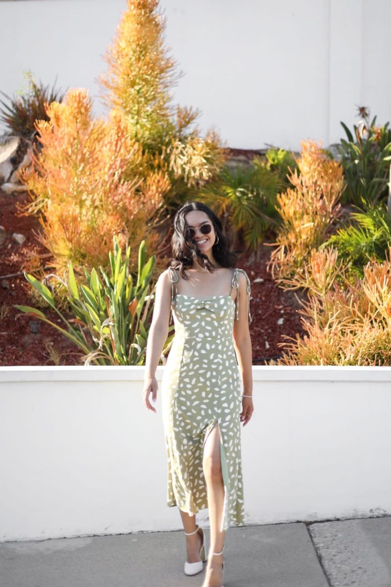 floral midi dress spring wedding guest