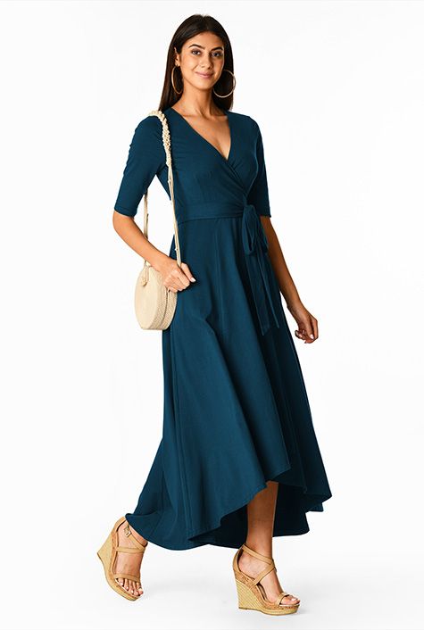 high low wrap dress flattering