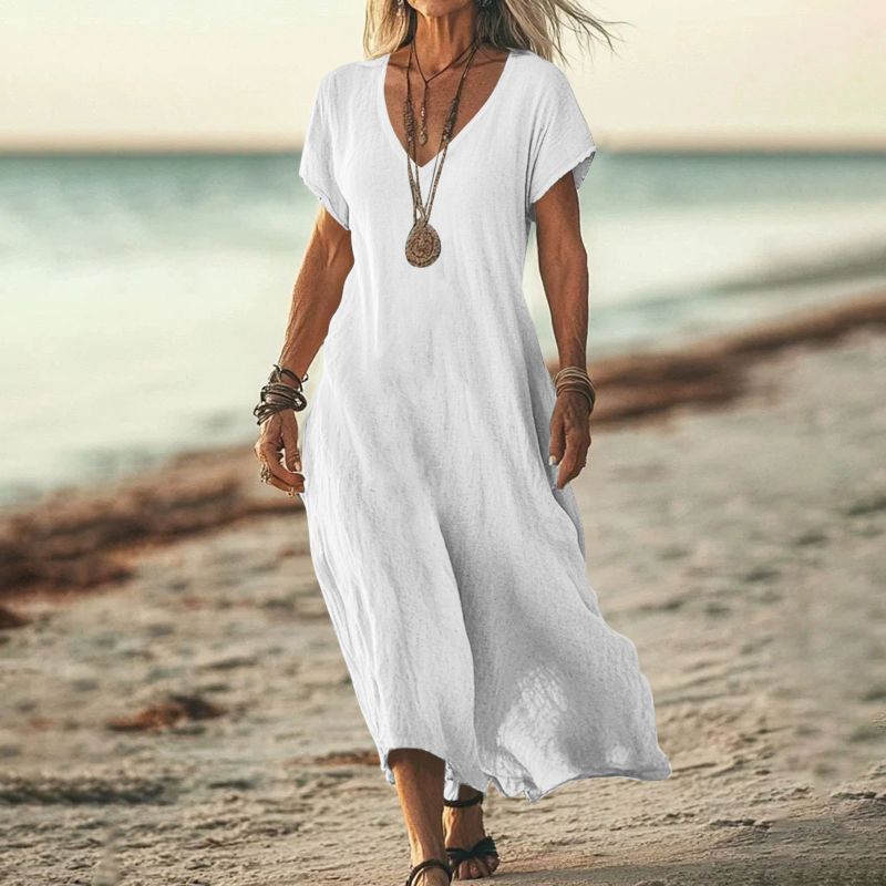 linen vacation dress breathable