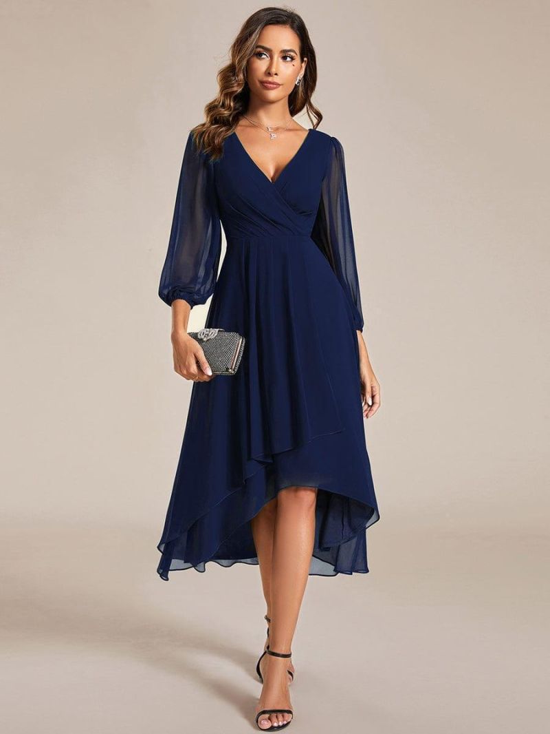 midi wedding guest dress with sleeves