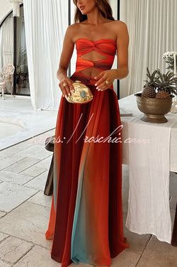 off shoulder vacation dress sunset