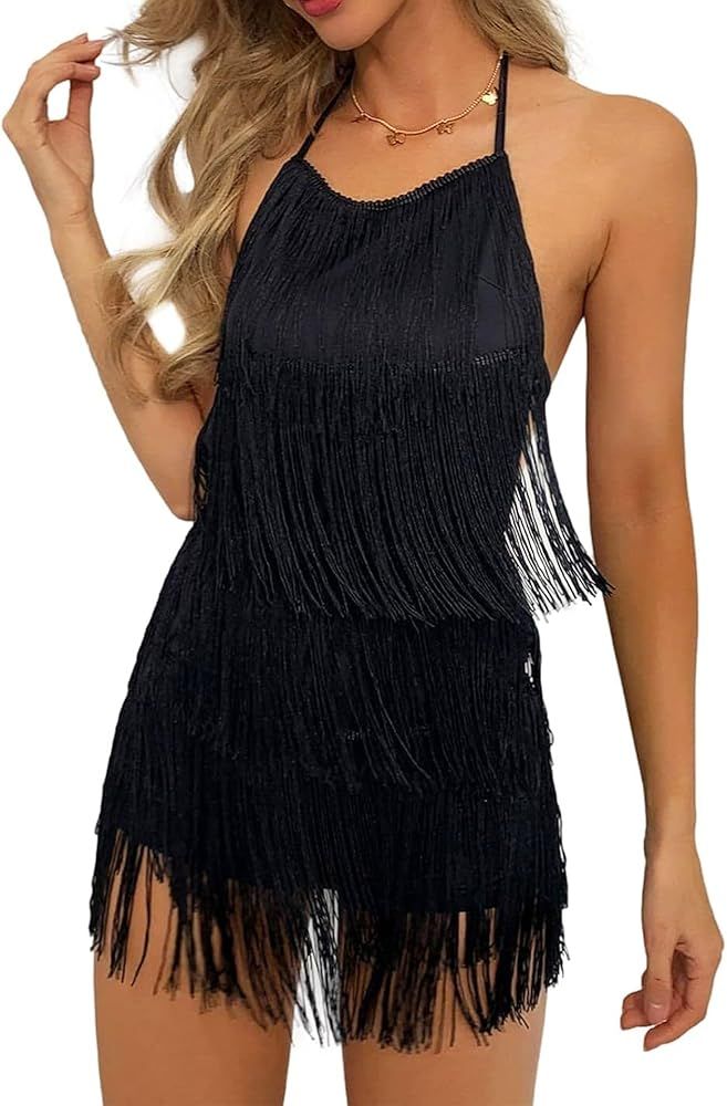 black fringe dress country concert