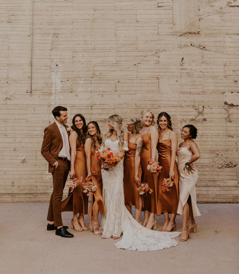 terracotta bridesmaid dresses boho