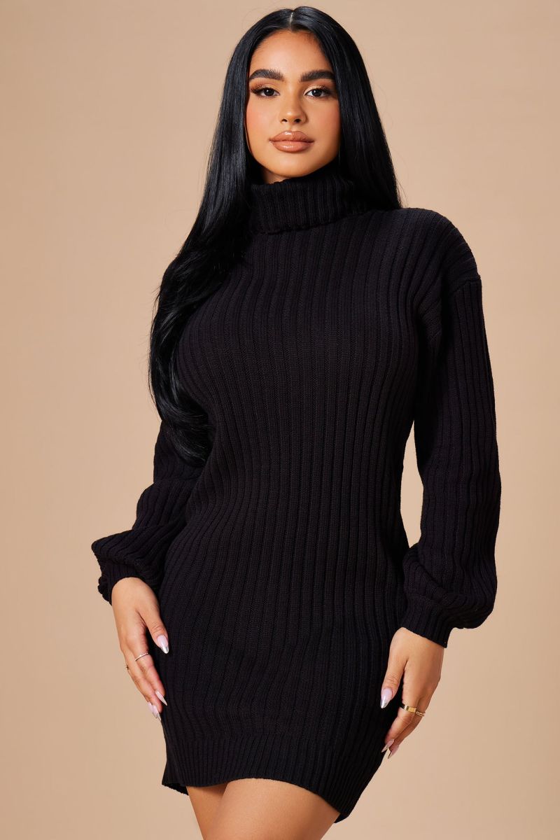 turtleneck sweater dress cozy