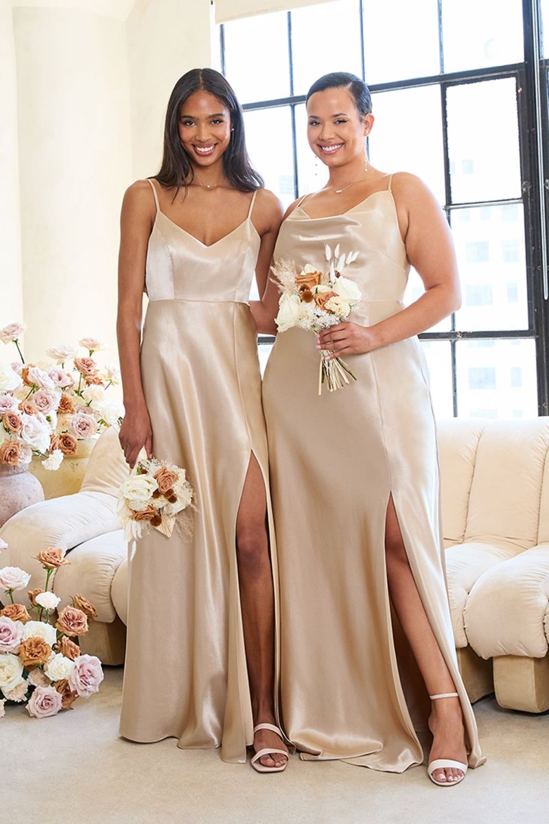 champagne bridesmaid dresses elegant