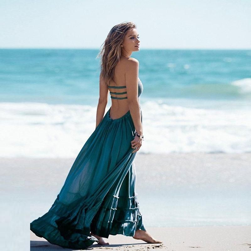 backless boho maxi dress sexy